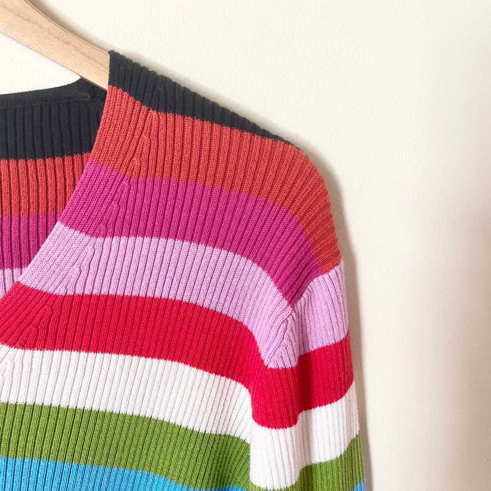 Vintage Pierre Cardin Striped V-Neck Sweater - Picture 5 of 8